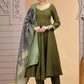 Chhap Green Colour Chiffon Hand Work Salwar Suit - Swadesiicart