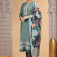Chhap Tissue Green Colour Chiffon Hand Work Salwar Suit - Swadesiicart