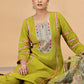 Chhap Mehendi Yellow Colour Chiffon Embroidery Salwar Suit - Swadesiicart