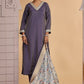 Chhap Purple Colour Chiffon Embroidery Salwar Suit - Swadesiicart