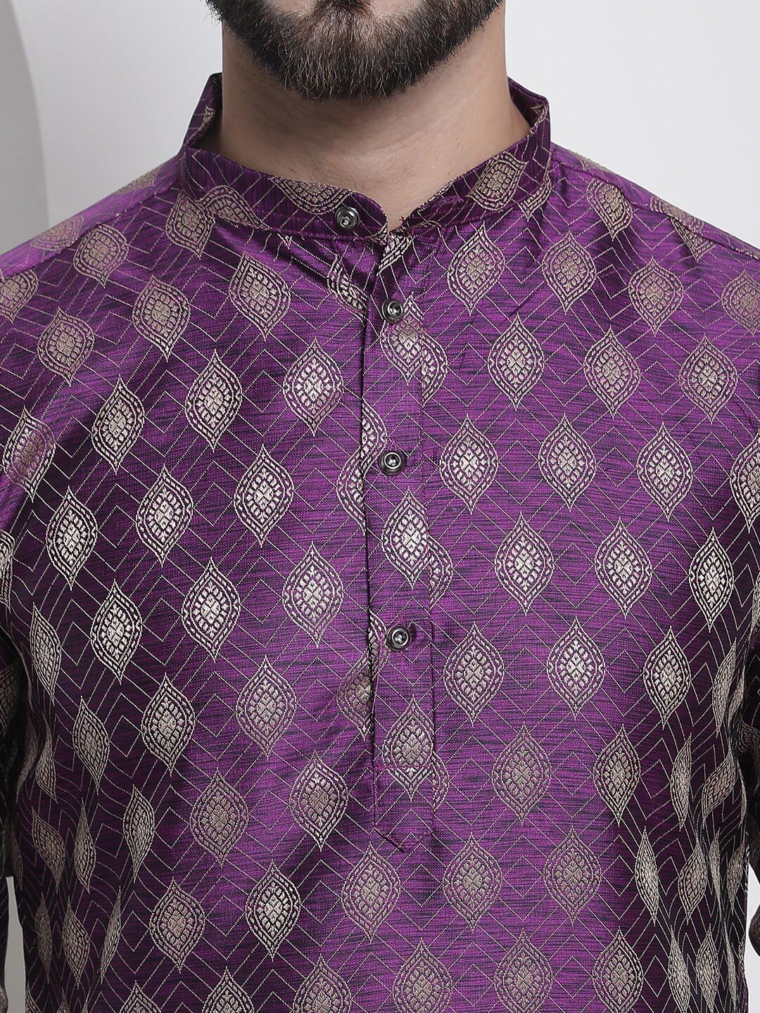 Sojanya Ethnic Motifs Woven Design Jacquard Regular Kurta | Swadesiicart