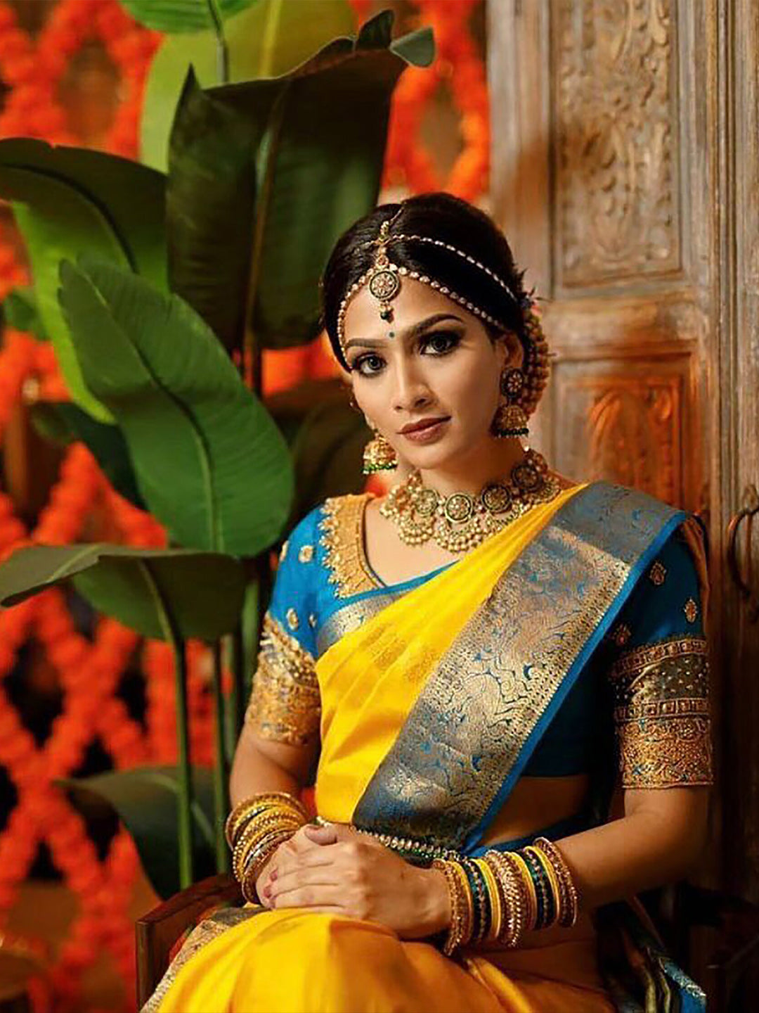 Kalini Ethnic Motifs Woven Design Zari Silk Cotton Banarasi Saree | Swadesiicart