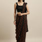 Tikhi Imli Black & Red Poly Georgette Printed Saree | Swadesiicart