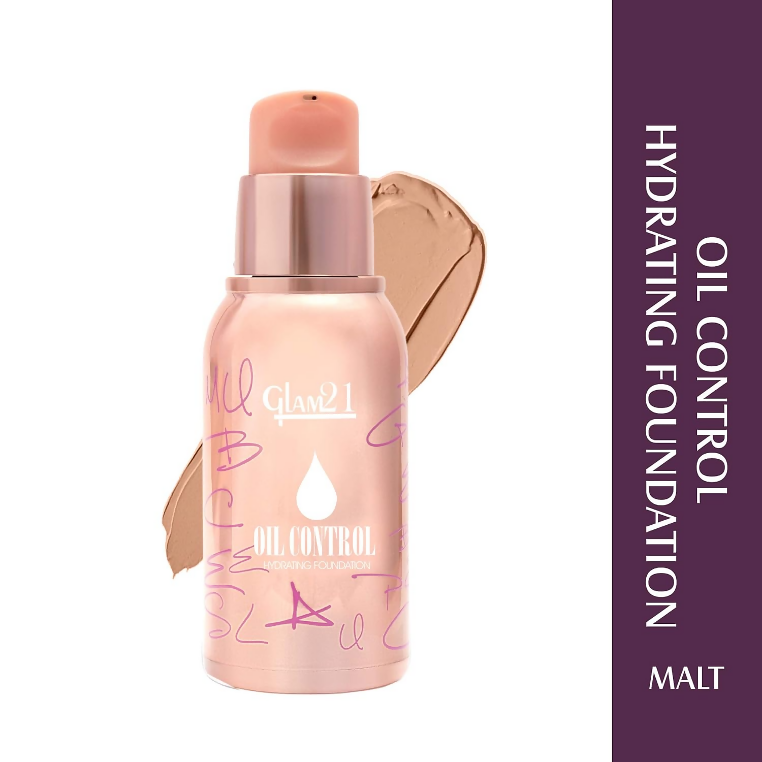Glam21 Oil Control Hydrating Foundation - 06 Malt - Swadesiicart