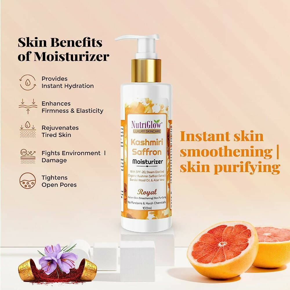 NutriGlow Luxury Skincare Kashmiri Saffron Moisturizer with SPF 20 - Swadesiicart