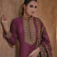 Anaita Purple Silk Readymade Palazzo Suit with Swarovski Work