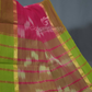 Dual Shades of Rose Pink And Parrot Green Mangalagiri Ikkat Cotton Saree By Gayathri Reddy Designer Studio | Swadesiicart