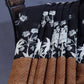 Black And Chikoo Colour Block Print Pure Mulmul Cotton Saree By Gayathri Reddy Designer Studio | Swadesiicart