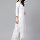ADA Women White Chikankari Embroidered Sustainable Kurta with Palazzos | Swadesiicart