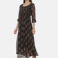 Souchii Women Black Printed Fit And Flare Beautiful Dress - Swadesiicart