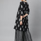 Kalini Women Black Ethnic Motifs Printed Kurta with Sharara | Swadesiicart