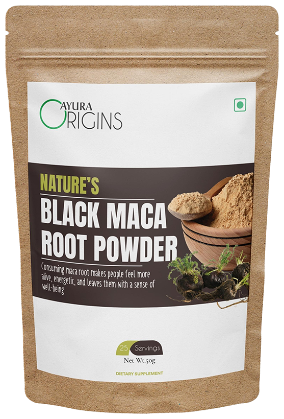 Ayura Origins Nature's Black Maca Root Powder - Swadesiicart