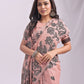 Shree Shyam Fashion Kashira Peach Linen Cotton Saree