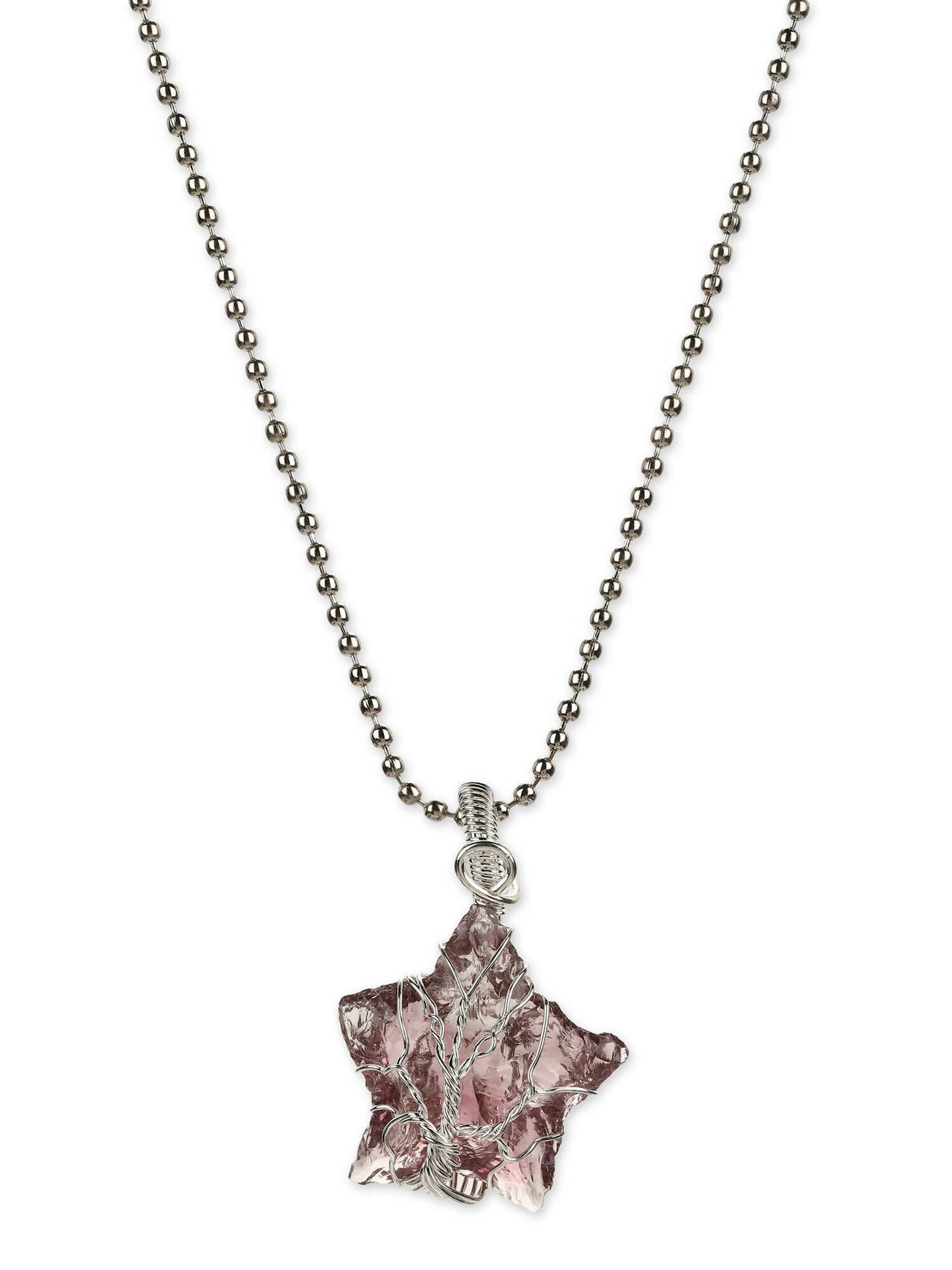 Women's Silver-Toned Purple Silver-Plated Handcrafted Chain - Ruby Raang | Swadesiicart