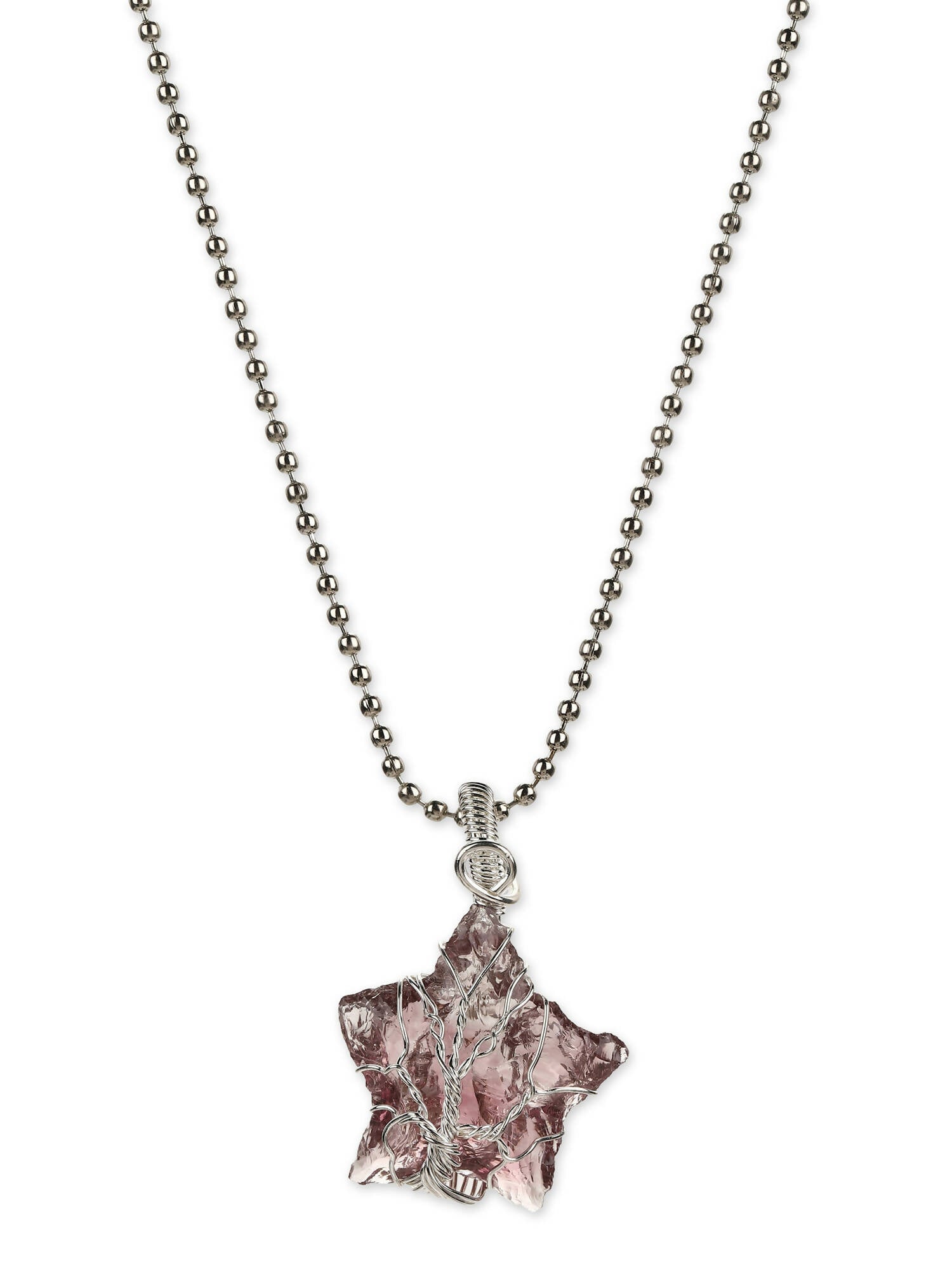 Women's Silver-Toned Purple Silver-Plated Handcrafted Chain - Ruby Raang | Swadesiicart