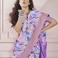 Anaita Lavender Printed Pure Modal Silk Saree With Blouse