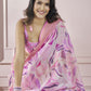 Anaita Pink Printed Pure Modal Silk Saree With Blouse