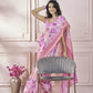 Anaita Pink Printed Pure Modal Silk Saree With Blouse