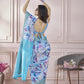 Anaita Sky Blue Printed Pure Modal Silk Saree With Blouse