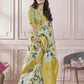 Anaita Cream Printed Pure Modal Silk Saree With Blouse