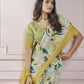 Anaita Cream Printed Pure Modal Silk Saree With Blouse