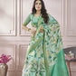 Anaita Light Green Printed Pure Modal Silk Saree With Blouse