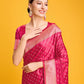 Monjolika Fashion Hot Pink Color Banarasi Satin Rich Brocade Embellishments Zari Woven Work Silk Saree | Swadesiicart