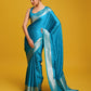 Monjolika Fashion Cyan Color Banarasi Zari Woven Work Enhanced Elegance Silk Saree | Swadesiicart