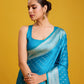 Monjolika Fashion Cyan Color Banarasi Zari Woven Work Enhanced Elegance Silk Saree | Swadesiicart