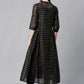 Juniper Womens Black Chanderi Foil Print Kurta - Swadesiicart