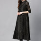Juniper Womens Black Chanderi Foil Print Kurta - Swadesiicart