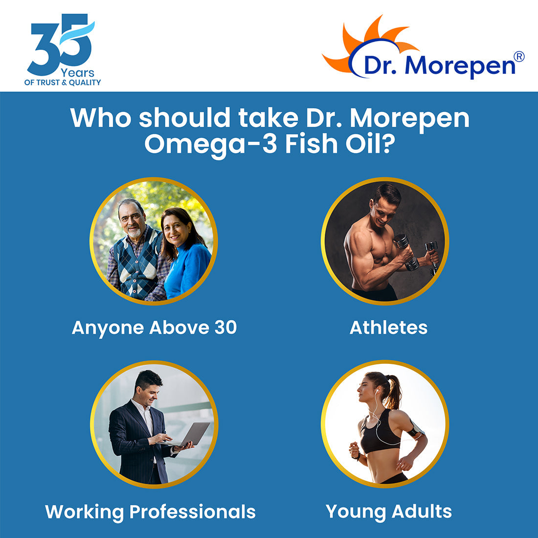 Dr. Morepen Omega-3 Deep Sea Fish Oil Triple Strength Softgels - Swadesiicart