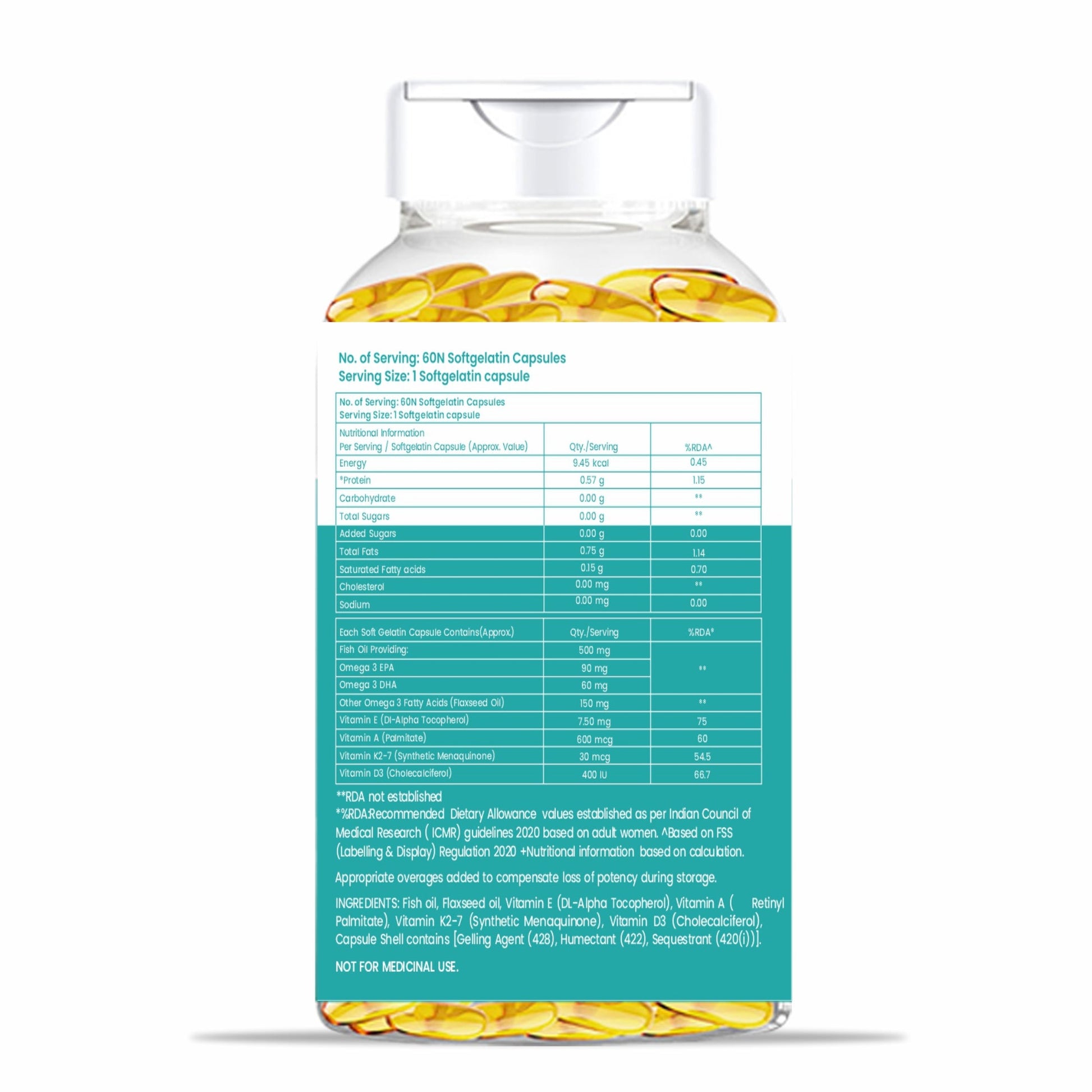 Dr. Morepen Omega-3 Deep Sea Fish Oil 500mg Softgels | Swadesiicart