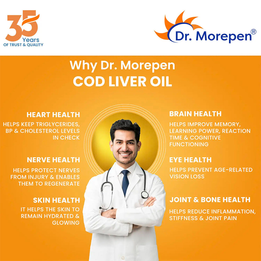 Dr. Morepen Cod Liver Oil Softgels - Swadesiicart