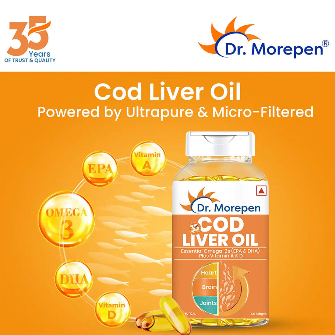 Dr. Morepen Cod Liver Oil Softgels - Swadesiicart