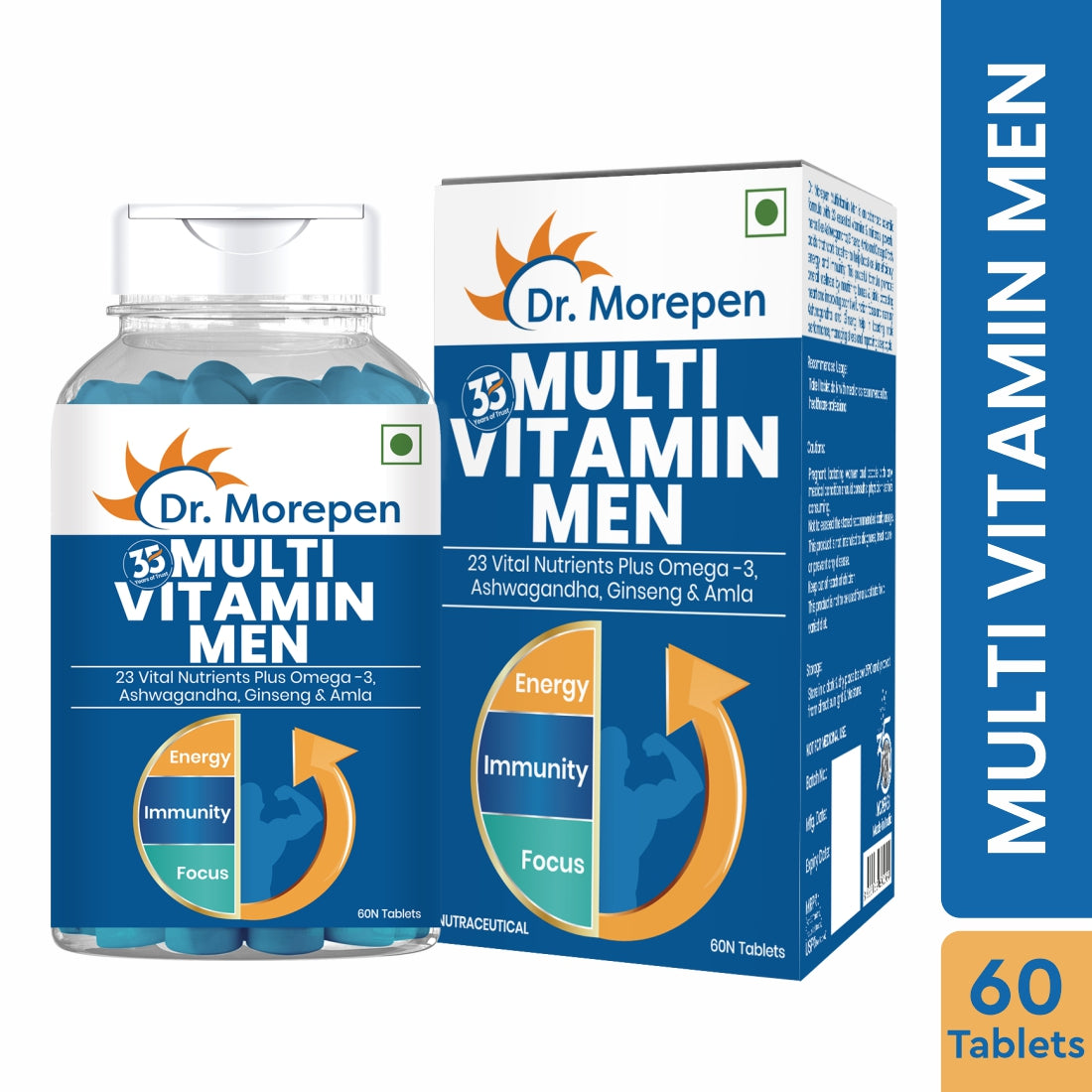 Dr. Morepen Multivitamins For Men With Omega 3 & Herbs - Swadesiicart
