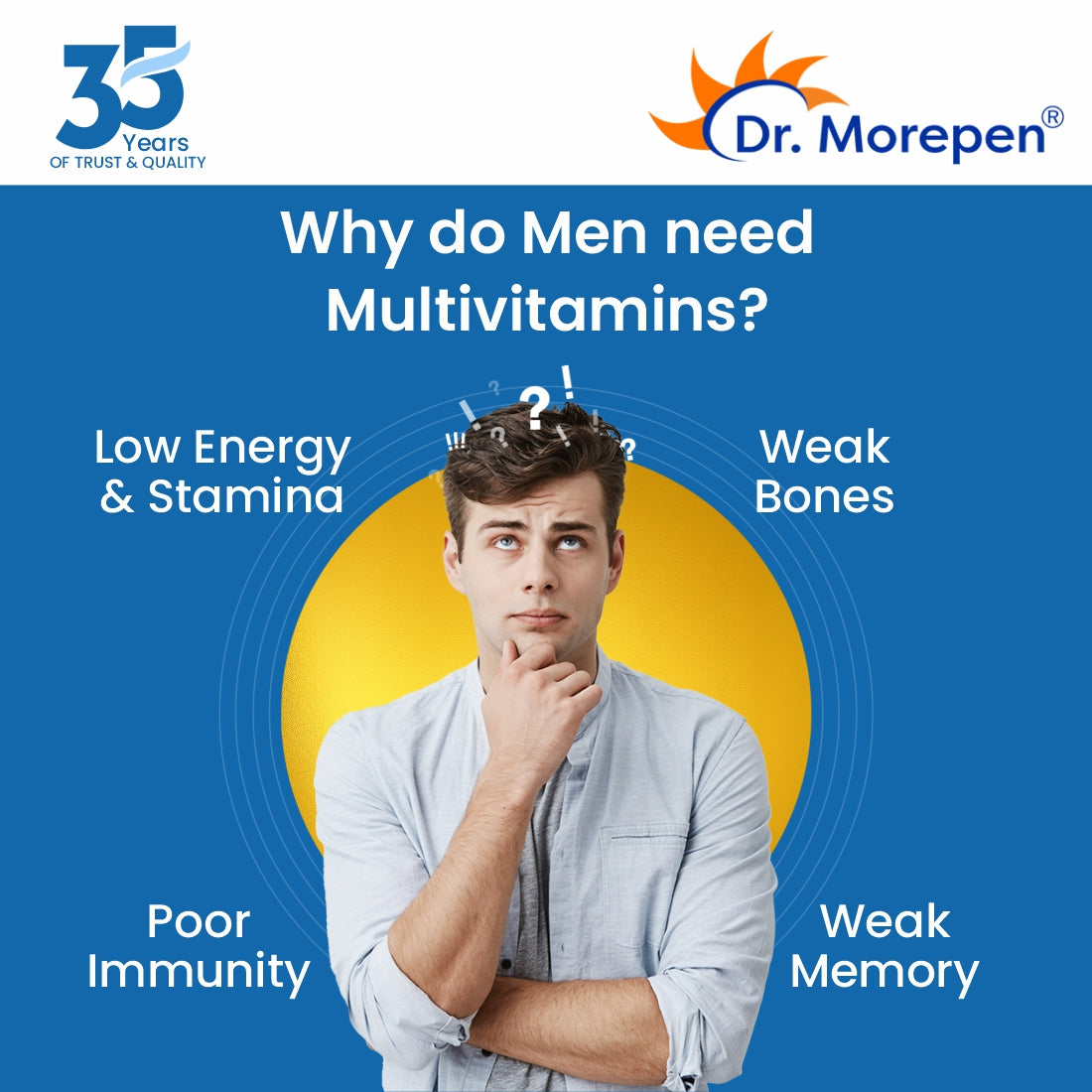 Dr. Morepen Multivitamins For Men With Omega 3 & Herbs - Swadesiicart