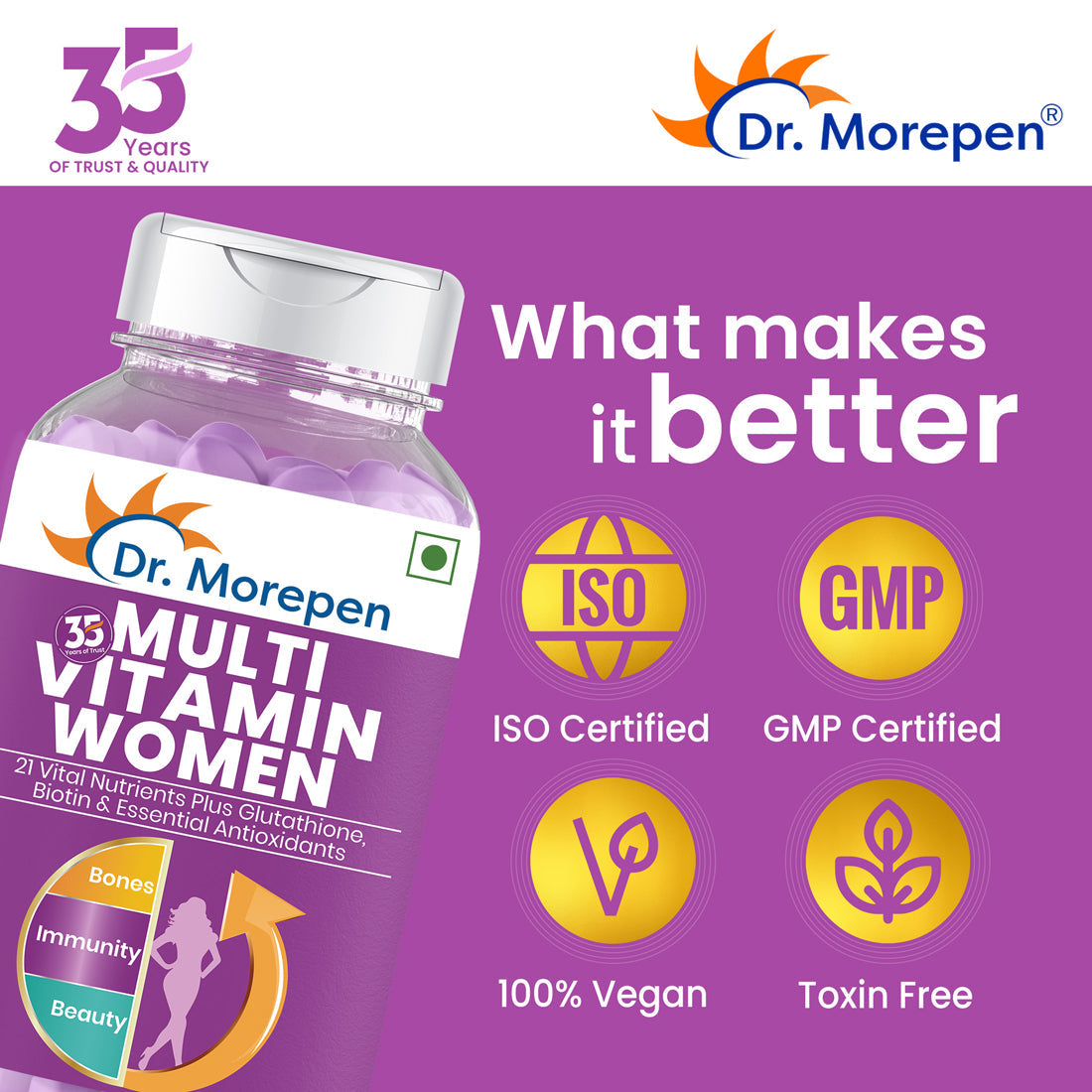 Dr. Morepen Multi-Vitamin Tablets For Women - Swadesiicart