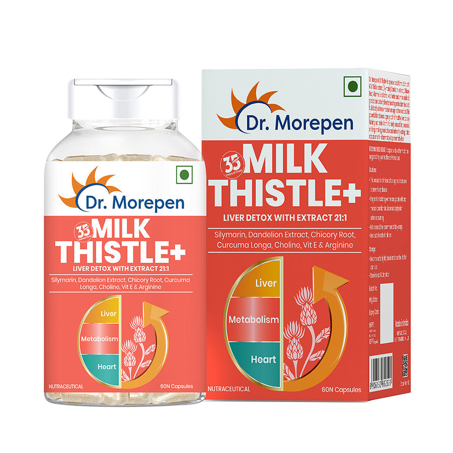 Dr. Morepen Milk Thistle+ Capsules For Liver Health - Dr Morepen