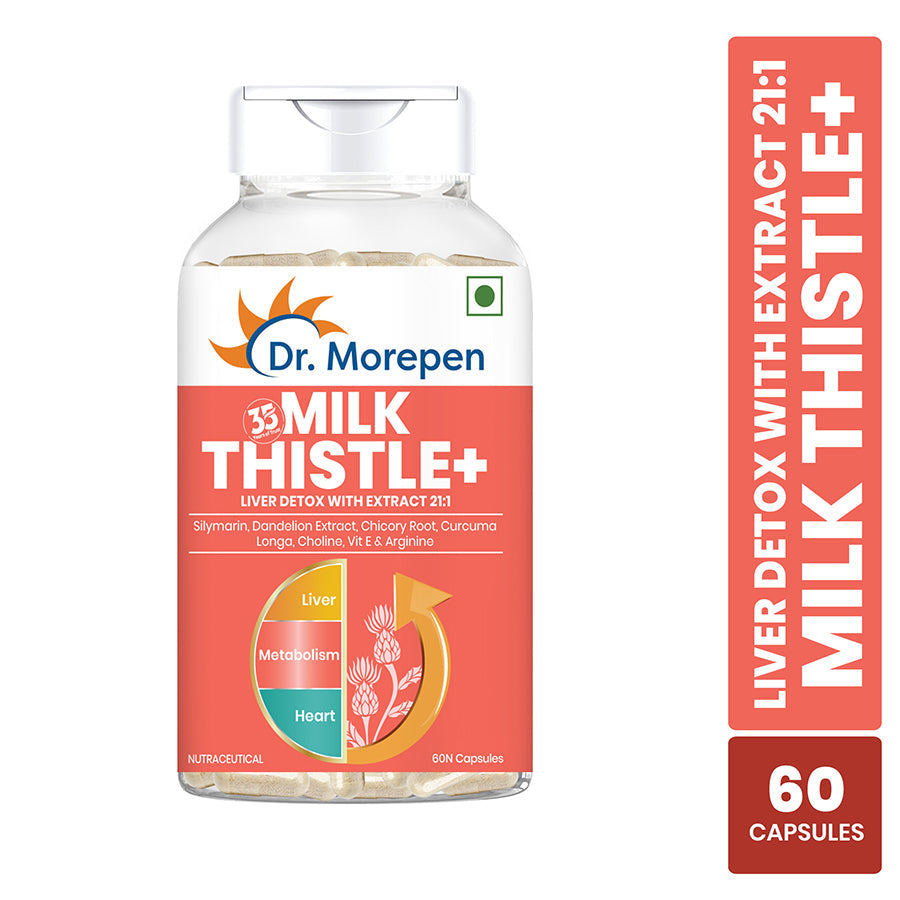 Dr. Morepen Milk Thistle+ Capsules For Liver Health - Swadesiicart