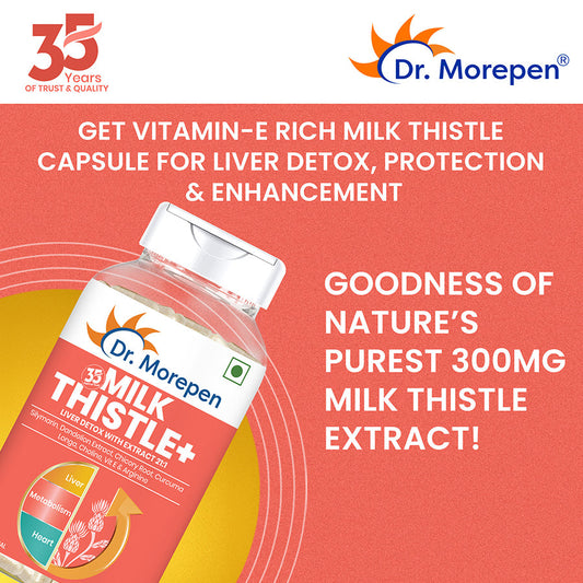 Dr. Morepen Milk Thistle+ Capsules For Liver Health - Swadesiicart