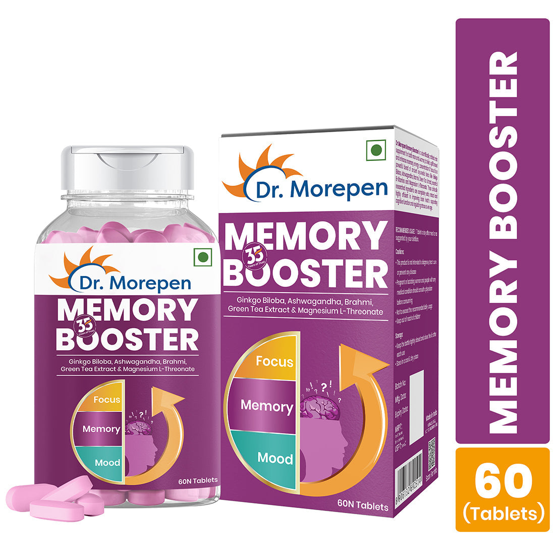 Dr. Morepen Memory Focus & Mood Tablets - Swadesiicart