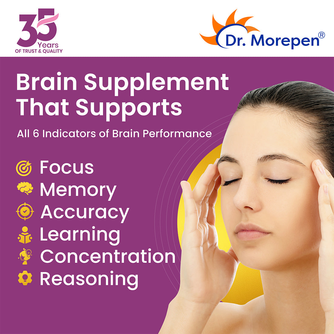 Dr. Morepen Memory Focus & Mood Tablets - Swadesiicart