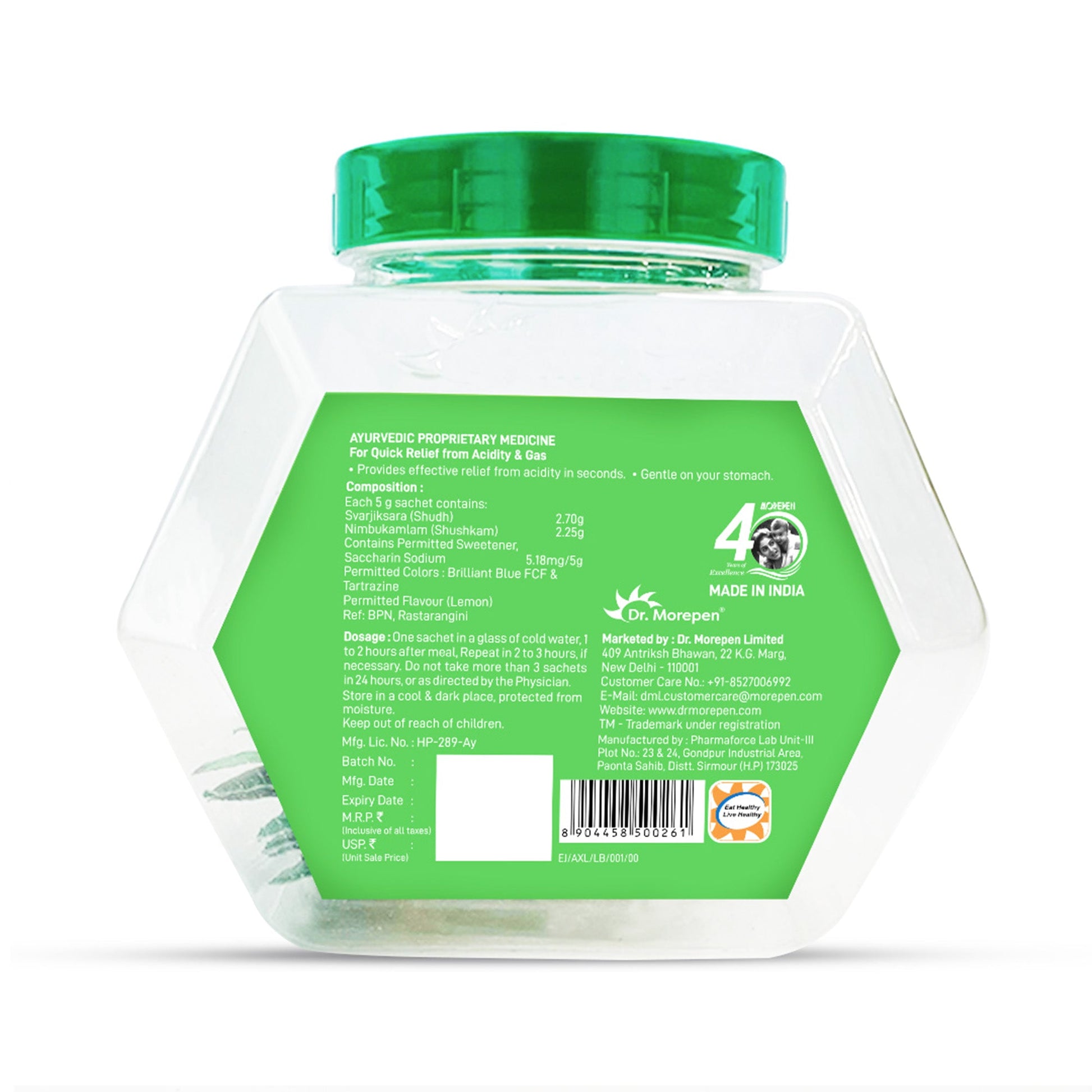 Dr. Morepen Acidity-X Fizz Sachets - Swadesiicart