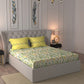 MYTRIDENT Beige White Floral Pure Cotton 144 TC Queen Bedsheet With 2 Pillow Covers - Swadesiicart