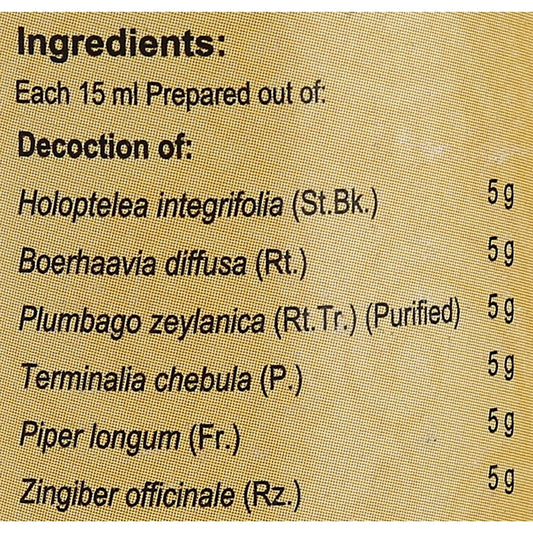 Vaidyaratnam Chiruvilwadi Kashayam Ingredients