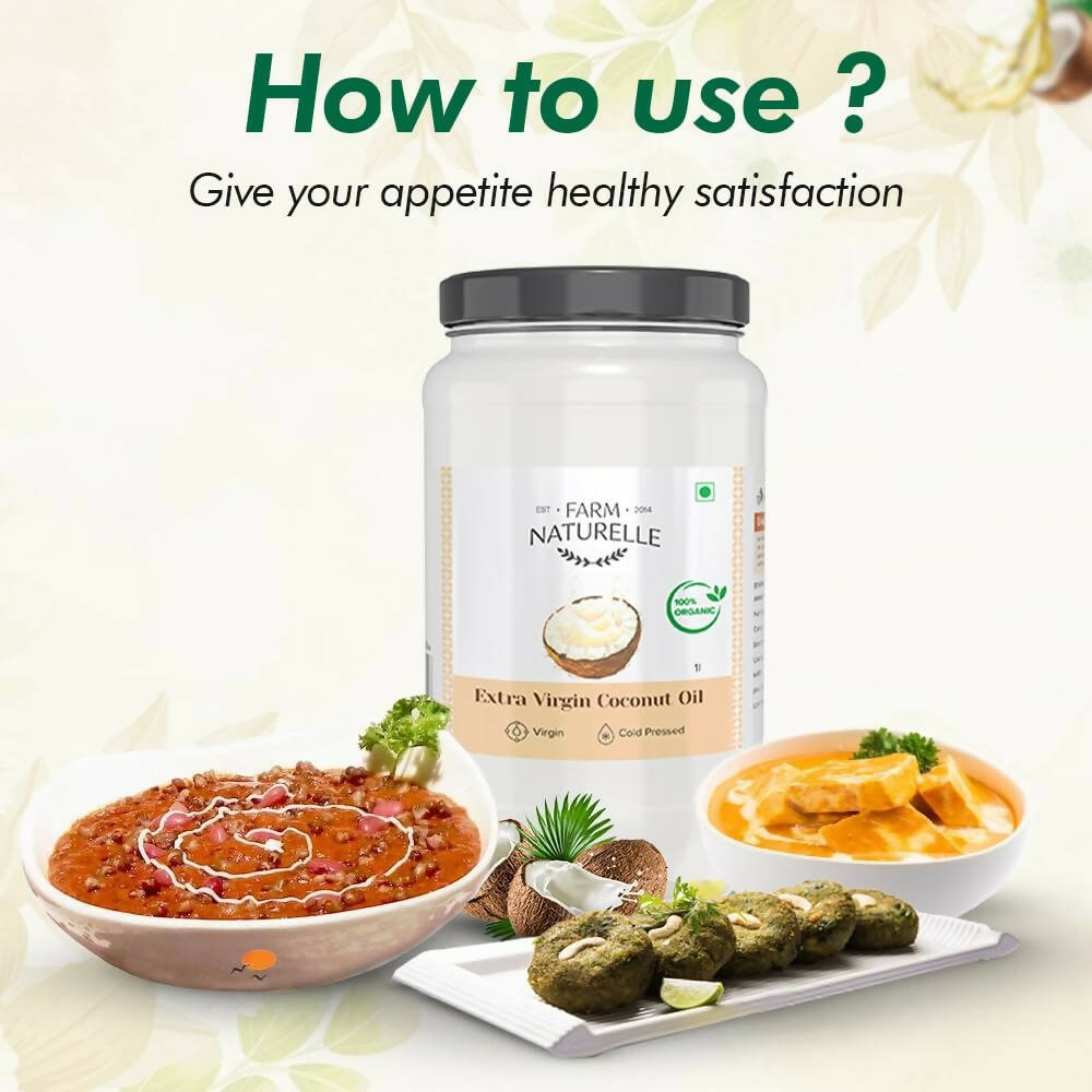 Farm Naturelle 100% Pure Organic Extra-Virgin Cold Pressed Coconut Oil - Swadesiicart