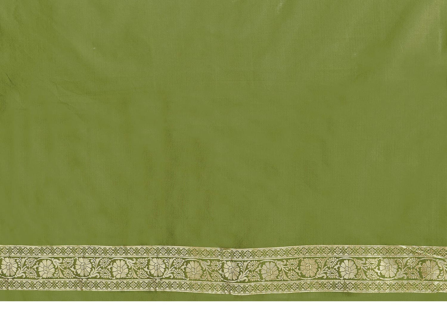 Vardha Women's Olive Green Banarasi Art Silk Saree | Swadesiicart