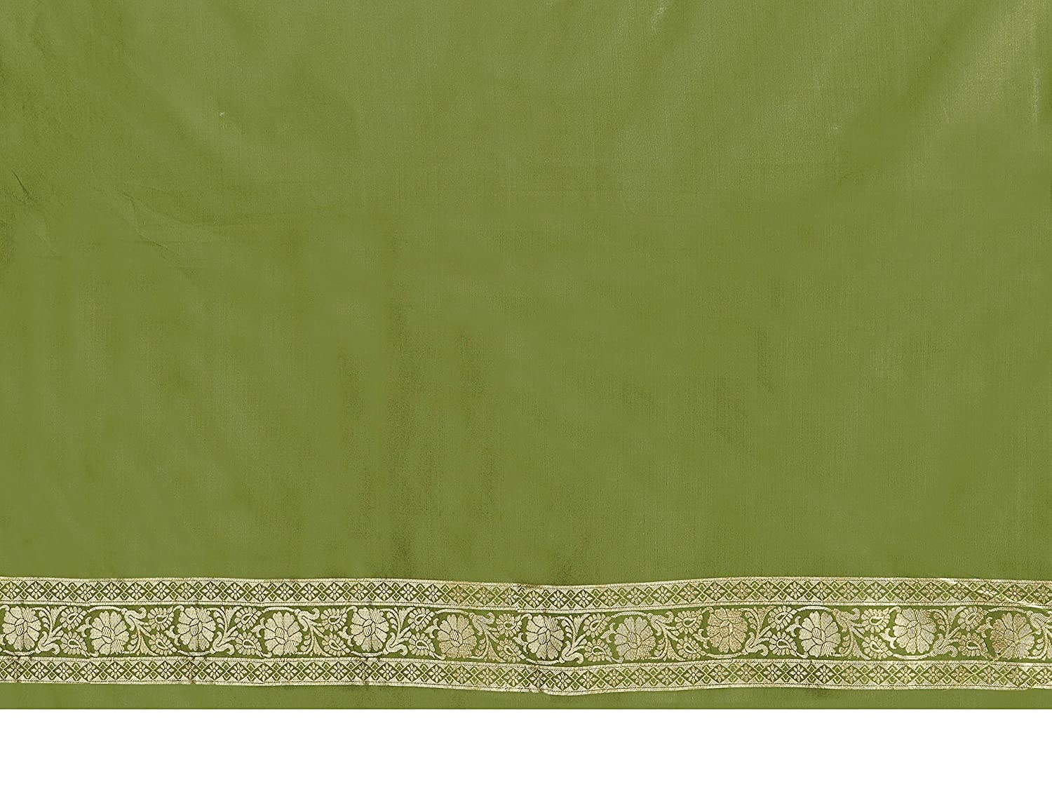 Vardha Women's Olive Green Banarasi Art Silk Saree | Swadesiicart
