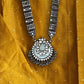 Silver-Plated Alloy Long Kundan Studded Silver Oxidised Necklace - The Pari | Swadesiicart